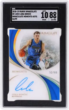 2018 Luka Doncic SGC 8 10 Immaculate Moments Rookie Auto #IMLDC3 /99