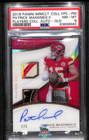 2018 Patrick Mahomes PSA 8 Immaculate Players Collection Auto Gold #PCPM /5