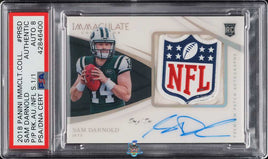 2018 Sam Darnold PSA Authentic 8 Immaculate Rookie Patch Auto NFL Shield /1