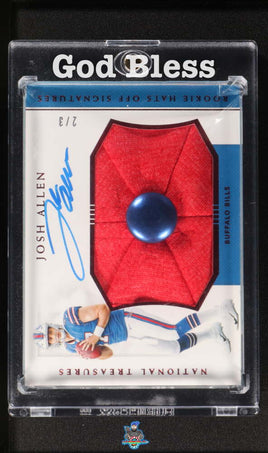 2018 Josh Allen Raw National Treasures Rookie Patch Auto Hats Off #HOJA 2/3