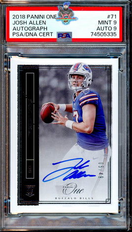 2018 Josh Allen PSA 9 9 One Rookie Auto #71 05/49