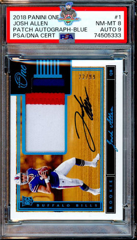 2018 Josh Allen PSA 8 9 One Rookie Patch Auto #1 22/99