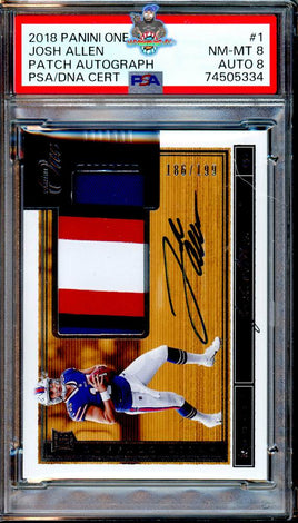 2018 Josh Allen PSA 8 8 One Rookie Patch Auto #1 186/199
