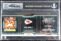 2018 Patrick Mahomes BGS 8.5 10 Playbook Vault Book Jersey Auto #VTAPM /25