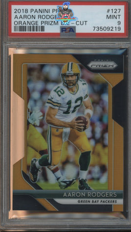2018 Aaron Rodgers PSA 9 Prizm Die Cut Orange #127 241/249