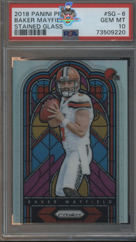 2018 Panini Prizm Baker Mayfield Stained Glass #SG-6 PSA 10 73509220