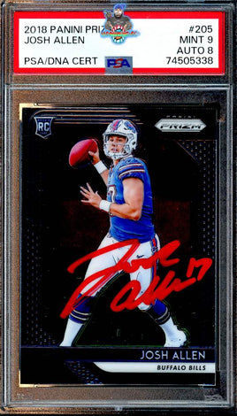 2018 Josh Allen PSA 9 8 Prizm Red Auto #205