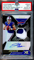 2018 Panini XR Josh Allen Rookie Swatch Auto Super Prime #RSA5 1 of 1 PSA 7 Auto 10 74505331