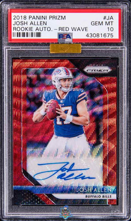 2018 Josh Allen PSA 10 Prizm Rookie Auto Red Wave #RAJA /99