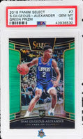 2018 Shai Gilgeous SGA PSA 10 Select Rookie Green Prizm #7 5/5