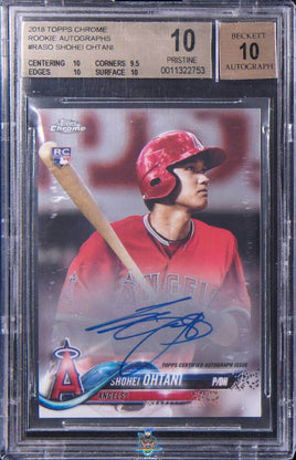 2018 Topps Chrome Shohei Ohtani Rookie Auto #RA-SO BGS 10 10