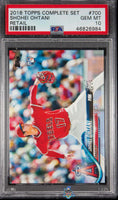 2018 Topps Complete Set Shohei Ohtani Retail #700 PSA 10