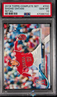 2018 Topps Complete Set Shohei Ohtani Retail #700 PSA 10