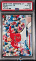 2018 Topps Complete Set Shohei Ohtani Retail #700 PSA 10