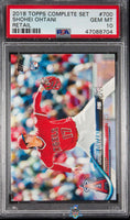 2018 Topps Complete Set Shohei Ohtani Retail #700 PSA 10