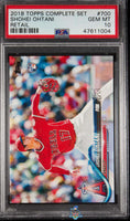 2018 Topps Complete Set Shohei Ohtani Retail #700 PSA 10