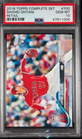 2018 Topps Complete Set Shohei Ohtani Retail #700 PSA 10