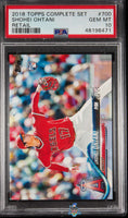 2018 Topps Complete Set Shohei Ohtani Retail #700 PSA 10