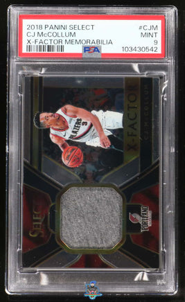2018 CJ McCollum PSA 9 Select Xfactor GU Patch #CJM