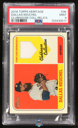 2018 Dallas Keuchel PSA 9 Topps Heritage Clubhouse Coll Relices GU Mat #CCRDK
