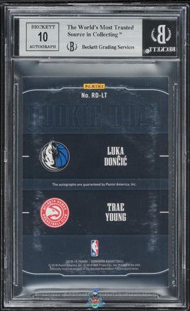 2018 Doncic Young BGS 9 10 Dominion Rookie Dual Auto Platinum #RDLT 1/1