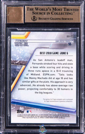 2018 Fernando Tatis Jr. BGS 10 10 Bowmans Best 2018 Auto Gold Ref #B18FT 33/50