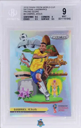 2018 Gabriel Jesus BGS 9 Prizm WC Naitional Landmarks Scope #NL4 1/1