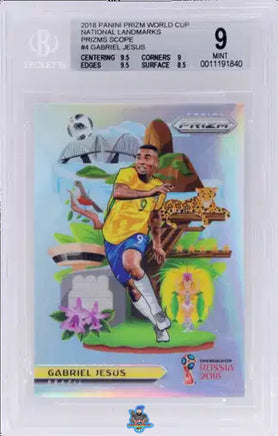 2018 Gabriel Jesus BGS 9 Prizm WC Naitional Landmarks Scope #NL4 1/1