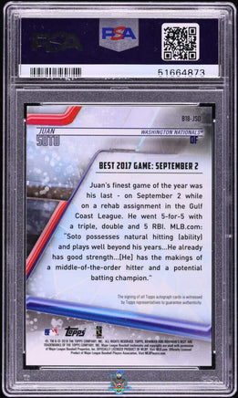 2018 Juan Soto PSA 10 Bowmans Best Best of 2018 Auto Green #B18JOS 38/99