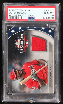2018 Lorenzo Cain PSA 10 Topps Update All-Star GU Relics #ASTLC