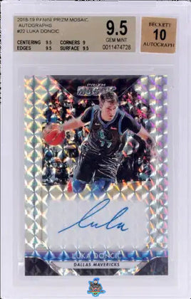 2018 Luka Doncic BGS 9.5 10 Mosaic Prizm Mosaic Auto #22