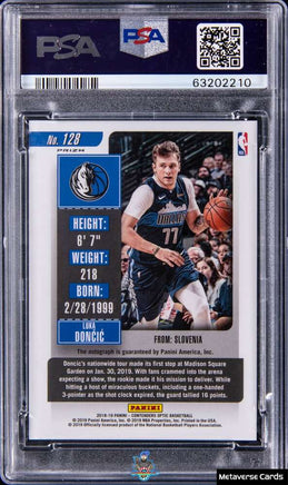 2018 Luka Doncic PSA 10 Contenders Optic Rookie Ticket Auto #128