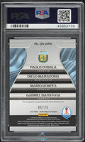 2018 Maradona Dybala Kempes Batistuta PSA 10 Prizm WC Quad Signatures #ARG 5/25