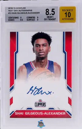 2018 Shai Gilgeous SGA BGS 8.5 10 Donruss Next Day Autograph #12