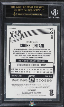 2018 Shohei Ohtani BGS 10 Donruss Optic Rookie Red and Yellow BGS Black Label