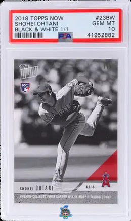 2018 Shohei Ohtani PSA 10 Topps Now Black and White #23BW 1/1