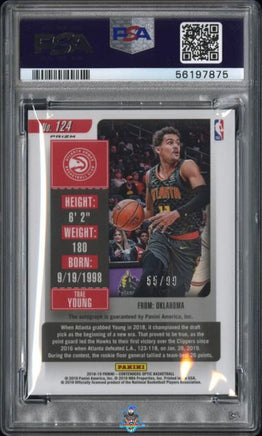 2018 Trae Young PSA 10 Contenders Optic Rookite Ticket Auto Red #124 55/99