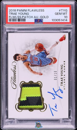 2018 Trae Young PSA 10 Flawless Patch Auto Gold #PATYG 1/10