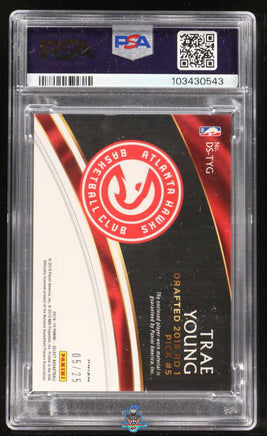 2018 Trae Young PSA 7 Select Draft Selections PW Jersey Tie Dye #DSTYG 5/25