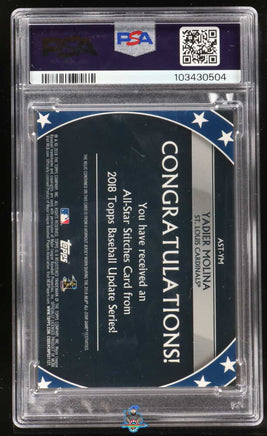 2018 Yadier Molina PSA 9 Topps Update All Star GU Relics #ASTYM 1/1
