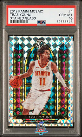 2019 PANINI MOSAIC STAINED GLASS 4 TRAE YOUNG PSA 10 89866548
