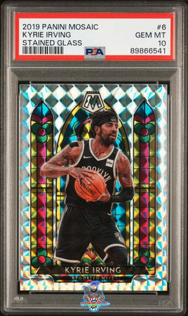 2019 PANINI MOSAIC STAINED GLASS 6 KYRIE IRVING PSA 10 89866541