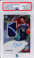 2019 Ja Morant PSA 10 10 Spectra Rookie Patch Auto Meta #191 /25