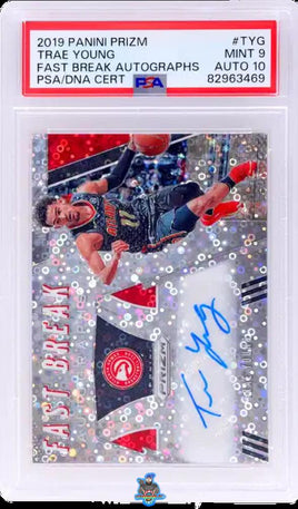 2019 Trae Young PSA 9 10 Prizm Fast Break Auto #TYG