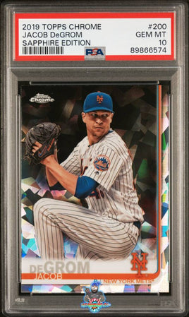 2019 Jacob DeGrom PSA 10 Topps Chrome Sapph Ed #200