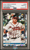 2019 Austin Riley PSA 10 Topps Chrome Sapph Ed #650