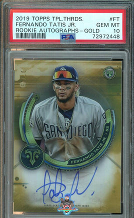 2019 Fernando Tatis Jr PSA 10 Topps Triple Threads Rookie Auto Gold #RAUFT 7/25