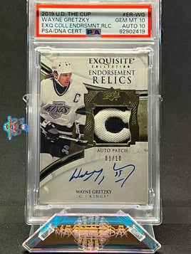 2019 Wayne Gretzky PSA 10 10 U.D. The Cup Exq Cllctrs Endorsement Relic Auto 1/10