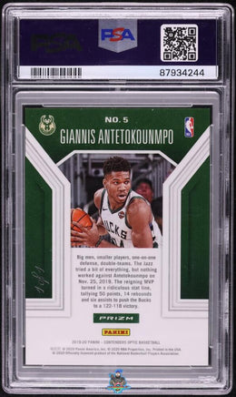 2019 Giannis Antetokounmpo PSA 10 Contenders Optic Player Number Gold Vinyl 1/1