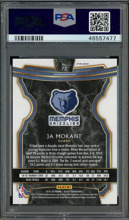 2019 Ja Morant PSA 10 Select Zebra Prizm #72